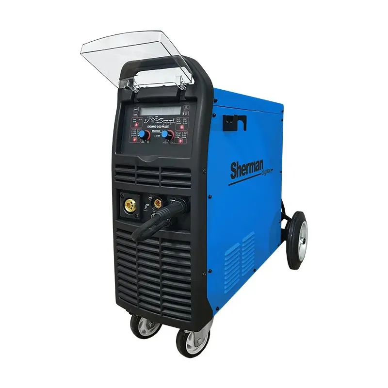 Spawarka Sherman DIGIMIG 300 Pulse (3x400V, 300A/45%, IGBT, 4R, puls, podwójny puls, 2T/4T, ster.cyfr, synergia, uchwyt MIG 4m) Spawarka Sherman DIGIMIG 300 Pulse (3x400V, 300A/45%, IGBT, 4R, puls, podwójny puls, 2T/4T, ster.cyfr, synergia, uchwyt MIG 4m)