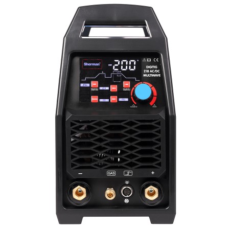Spawarka Sherman DIGITIG 218 ACDC MULTIWAVE (230V 200A/60% IGBT, puls, kształt fali, 2T/4T, wyśw. LCD, ster.cyfr, pamięć)