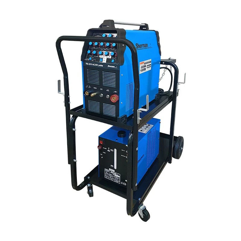 Spawarka Sherman zestaw: TIG 320 AC/DC pulse, chłodnica WRC300B, wózek TIG/MIG Spawarka Sherman zestaw: TIG 320 AC/DC pulse, chłodnica WRC300B, wózek TIG/MIG