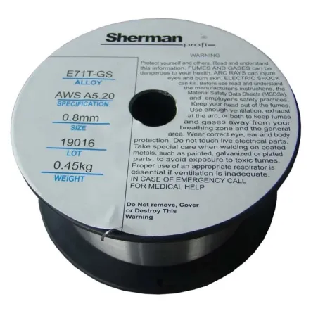 Drut samoosłonowy MIG do spawania bez gazu Sherman KING-S fi 0,8mm szpula D100 0,9kg