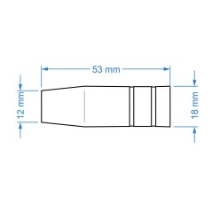 Dysze gazowe typu BINZEL TW-15 stożkowa fi 12 [10szt]*