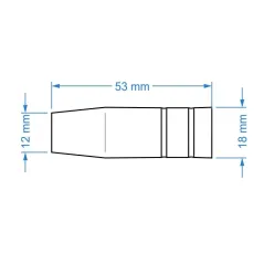 Dysze gazowe typu BINZEL TW-15 stożkowa fi 12 [10szt]*