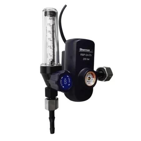 Reduktor seria MINI Ar/CO2 RBP-24-Ar/CO2 z podgrzewaczem i rotametrem AC24V MINI