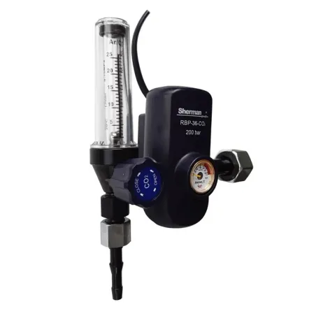 Reduktor seria MINI Ar/CO2 RBP-36-Ar/CO2 z podgrzewaczem i rotametrem AC36V MINI