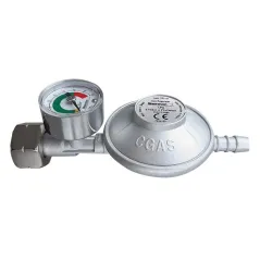 Reduktor LPG peosty ze wskaźnikiem ciśnienia do butli kuchennej 11kg W21.8x1/14"LH
