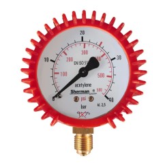 Manometr z osłoną fi 63 mm 2.5 bar - 1/4" acetylen TURBO