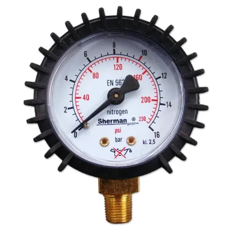Manometr z osłoną fi 63 mm 16 bar - 1/4" azot TURBO