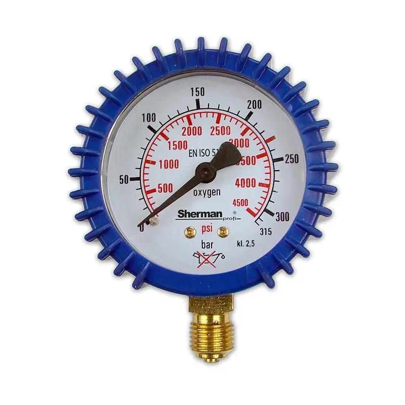 Manometr z osłoną fi 63 mm 315 bar - 1/4" tlen TURBO Manometr z osłoną fi 63 mm 315 bar - 1/4" tlen TURBO