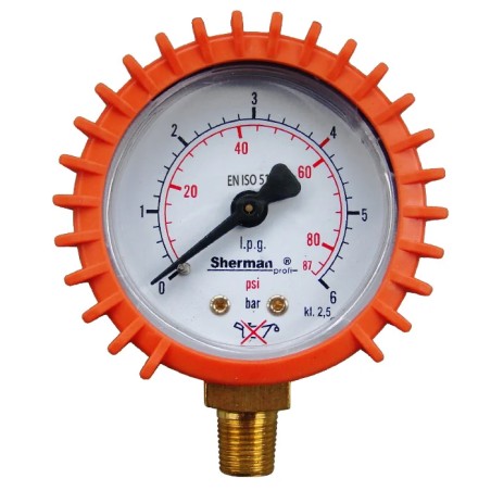 Manometr z osłoną fi 50 mm LPG 6bar 1/8"RH MOUSE
