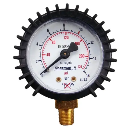 Manometr z osłoną fi 50 mm azot 16bar 1/8" RH MOUSE