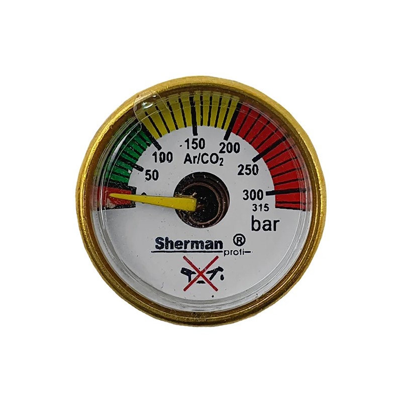 manometr fi 23 mm CO2/Ar 315 bar RBN, RBP MINI M10x1 manometr fi 23 mm CO2/Ar 315 bar RBN, RBP MINI M10x1