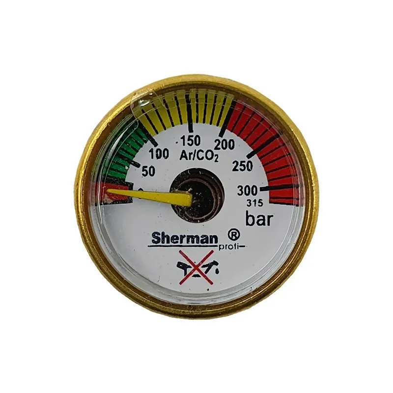 manometr fi 23 mm CO2/Ar 315 bar RBN, RBP MINI M10x1 manometr fi 23 mm CO2/Ar 315 bar RBN, RBP MINI M10x1