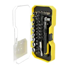 Zestaw końcówek wkrętakowych z grzechotką dwustronną, 35 szt.