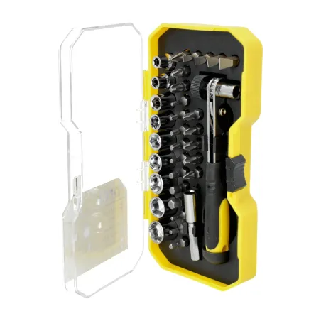 Zestaw końcówek wkrętakowych z grzechotką dwustronną, 35 szt.