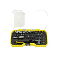 Zestaw końcówek wkrętakowych z grzechotką dwustronną, 35 szt.