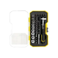 Zestaw końcówek wkrętakowych z grzechotką dwustronną, 35 szt.