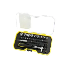 Zestaw końcówek wkrętakowych z grzechotką dwustronną, 35 szt.