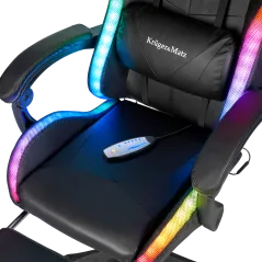 Fotel gamingowy Kruger&Matz GX-150 Czarny LED 7-punktowy masaż