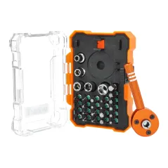 Zestaw wkrętak z grzechotką dwustronną i końcówki 28 szt.