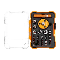 Zestaw wkrętak z grzechotką dwustronną i końcówki 28 szt.