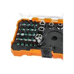 Zestaw wkrętak z grzechotką dwustronną i końcówki 28 szt.