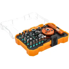 Zestaw wkrętak z grzechotką dwustronną i końcówki 28 szt.