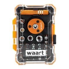 Zestaw wkrętak z grzechotką dwustronną i końcówki 28 szt.