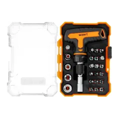 Zestaw wkrętak "T" z grzechotką i końcówki 25 szt.