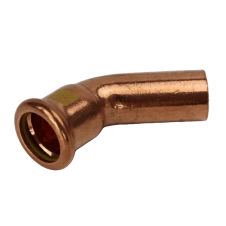 Kolanko nyplowe 45 stopni do gazu DN28 miedziane Press profil M