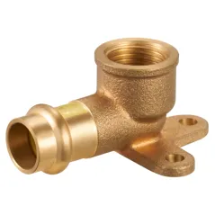 Kolano z łapkami Press DN15X1/2" GW do gazu profil V mosiężne