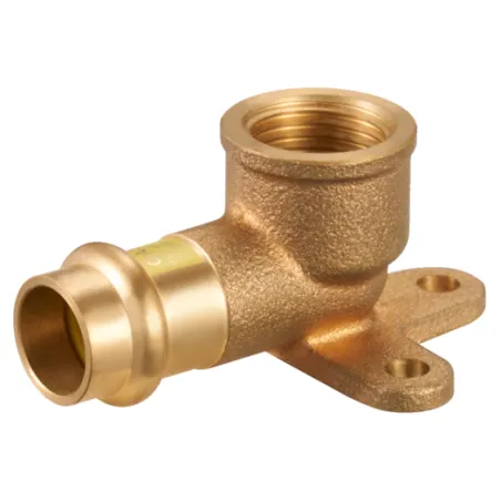 Kolano z łapkami Press DN15X1/2" GW do gazu profil V mosiężne