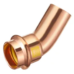 Kolano nyplowe 45 st. Press DN18 do gazu profil V mosiężne