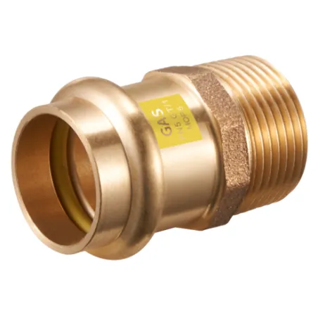 Nypel GZ DN 18X1/2" Press do gazu profil V mosiężna