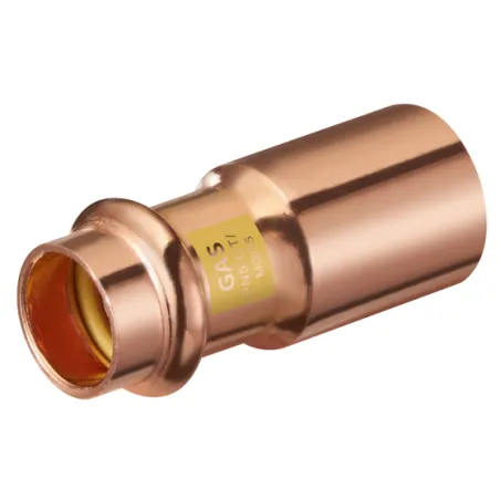 Nypel redukcyjny DN 28 x 22 Press do gazu profil V miedź
