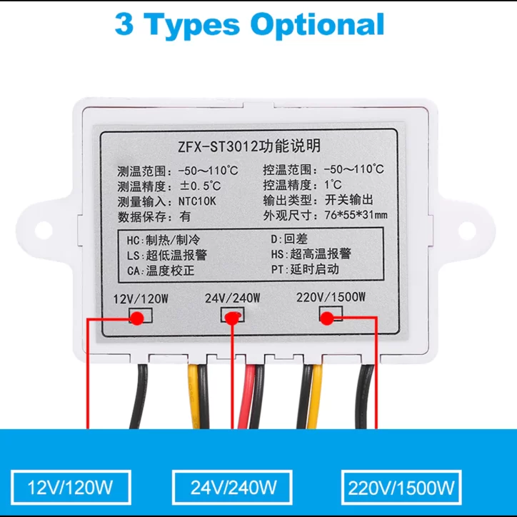 Termostat 230V ZFX-ST3012