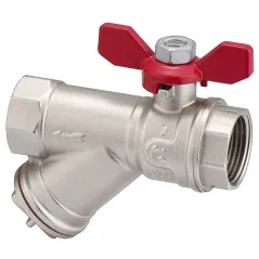 Zawór wodny kulowy GW/GW 1" z filtrem Calido S30 – motylek