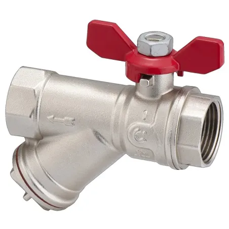 Zawór wodny kulowy GW/GW 1" z filtrem Calido S30 – motylek