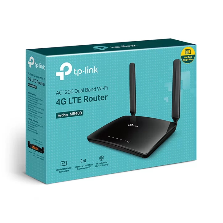 TP-LINK Dwupasmowy, bezprzewodowy router 4G LTE, AC1200 TL-Archer MR400