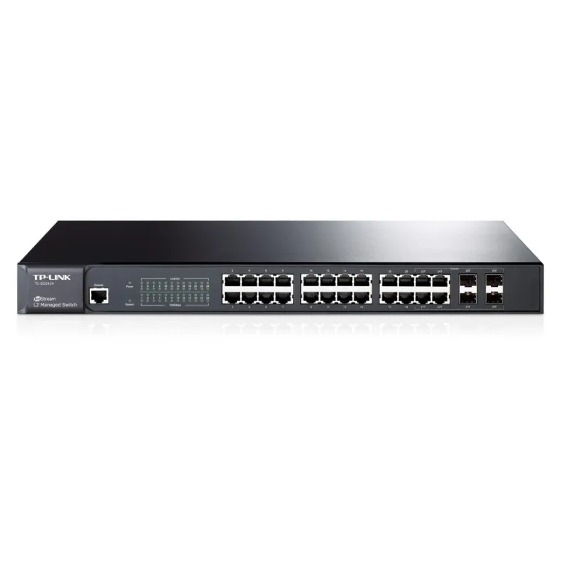 TP-LINK T2600G-28TS (SG3424) Pure Gigabit L2 Managed Switch, 24x 10/100/1000Mbps RJ45 ports, 4 combo SFP slots TP-LINK T2600G-28TS (SG3424) Pure Gigabit L2 Managed Switch, 24x 10/100/1000Mbps RJ45 ports, 4 combo SFP slots
