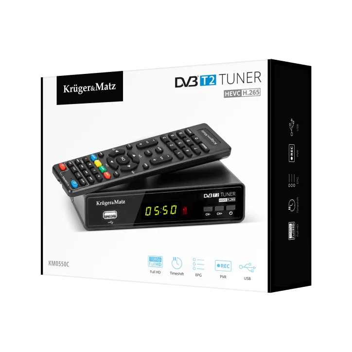 Tuner DVB-T2 H.265 HEVC Kruger&Matz