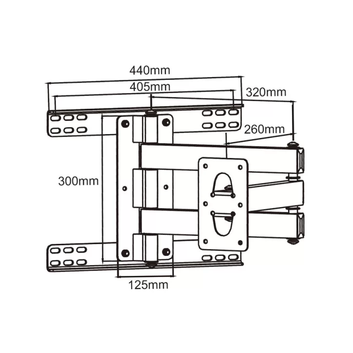 Uchwyt - ramię do uchwytów LCD na ścianę wysuwany czarny