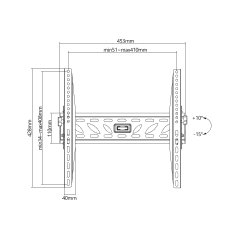 Uchwyt Basic do ściany 32-55 cali czarny LCD/PDP LP09