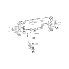 Uchwyt do 2 monitorów 13" - 27" Cabletech