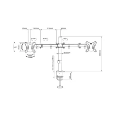 Uchwyt do 2 monitorów UDT-C024 13-27"