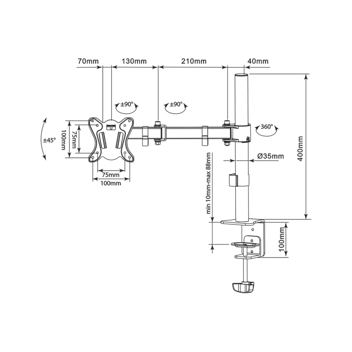 Uchwyt do monitora UDT-C012 13-27"