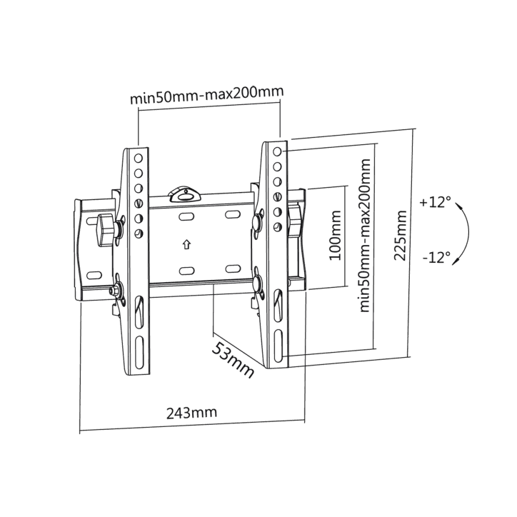 Uchwyt naścienny uniwersalny do LED TV (23-42") regulacja w pionie