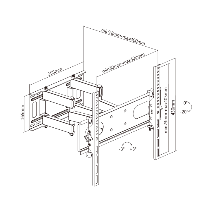 Uchwyt naścienny uniwersalny do LED TV (32"-70") regulacja w pionie i poziomie