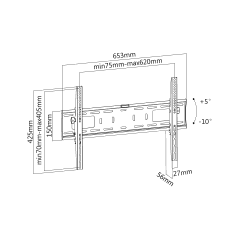 Uchwyt naścienny uniwersalny do LED TV (37-70") LP42-46DT regulacja w pionie