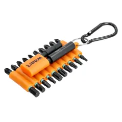 Zestaw końcówek udarowych 22 szt., S2 z karabińczykiem