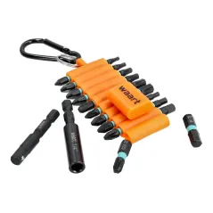 Zestaw końcówek udarowych 22 szt., S2 z karabińczykiem